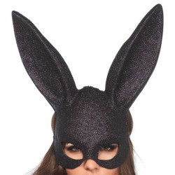 Leg Avenue Masque Rabbit - Noir Pailleté
